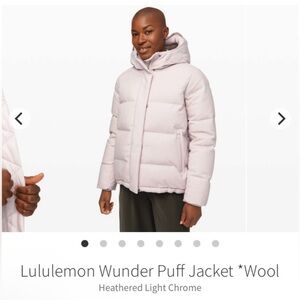 NWT Lululemon Wunder Puff Jacket *Wool
Heathered Light Chrome 398$ size 12